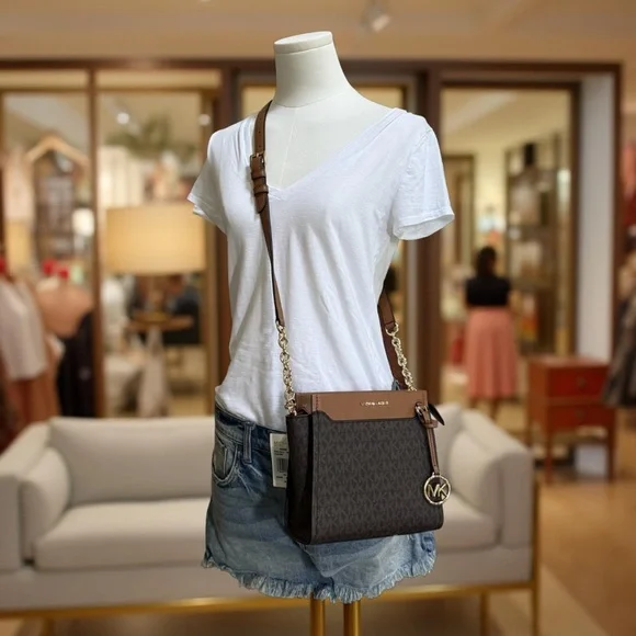 NWT Authentic Michael Kors Graham North South Signature Crossbody Bag - Picture 15 of 15